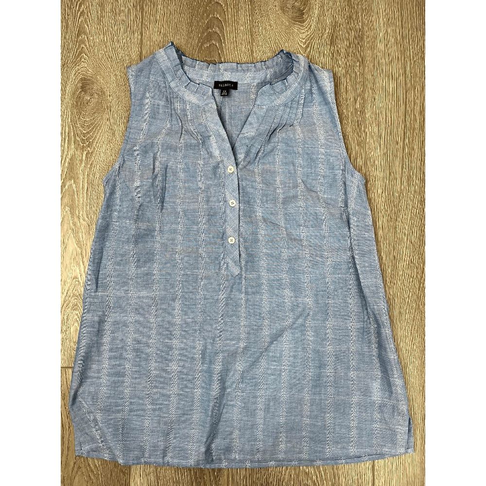 NWT Talbots Blue Cotton Tank Chambray Size XS